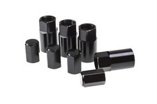 Wheel Mate TPMS Tire Valve Stems Covers & Caps Black Anodize Universal Set of 4 picture