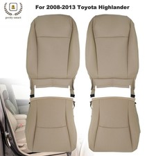 Fit 08-13 Toyota Highlander Driver Passenger Tan Leather Seat Covers 4-Piece picture