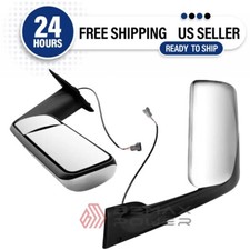 2PCS Chrome Heated Door Mirrors for Freightliner Cascadia 2018-2023, LH+RH Side picture