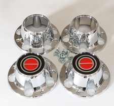 New 4x4 Chrome & Red Wheel Center Caps Set for 84-97 Ranger Explorer Bronco II picture