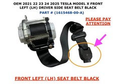 2021 22 23 24 2025 Tesla Model X front left side seat belt BLACK 1615468-00-A picture