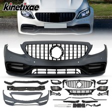 For 15-18 Mercedes Benz W205 C Class Front Bumper Kit Upgrade to 19 W205 C63 AMG picture