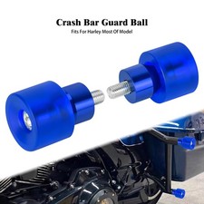 2x Blue Crash Bar Guard Balls M12 End Protector For Harley Touring Ultra Limited picture