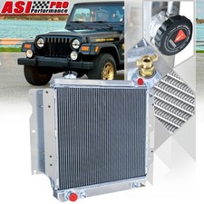 2Row Aluminum Radiator For 1987-2006 Jeep Wrangler YJ TJ 2.4L 2.5L 4.0L L4 L6 picture
