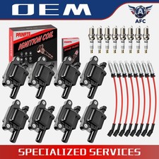 OEM 8 PACK UF413 Ignition Coil + Spark Plug + Wire For Chevrole Silverado GMC picture
