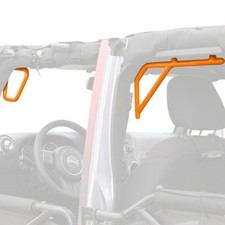 For Jeep Wrangler JK 18 Grab Handle Kit Rigid Design Fluorescent Orange Front & picture