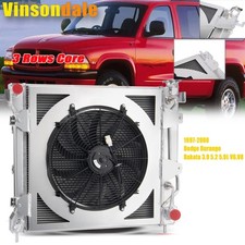 3 Rows Radiator+Shroud Fan For 1997-2000 Dodge Durango Dakota 3.9 5.2 5.9L V6.V8 picture