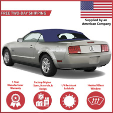 2005-14 Ford Mustang Convertible Soft Top w/ DOT Approved Heated Glass, BLUE picture