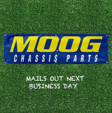 MOOG CHASSIS PARTS BANNER FLAG APPROX. 2FT X 7FT (24X81 INCHES) MOOG RACING picture