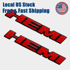 2Pcs 3D Fender Side Door Badge Black Red For Charger Challenger Hemi Emblem picture
