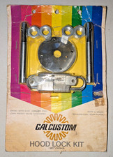 NOS Vintage Cal Custom Hood Lock Kit With Keys Muscle Car Hot Rod 10-34-2 USA picture