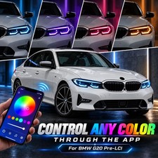 For 2021-2023 BMW G20 3 Series Pre-LCI LED RGB 64-Color Angel Eyes DRL Modules picture