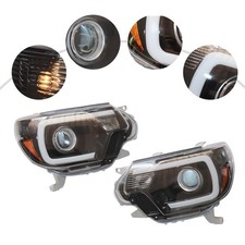 For 2012-2015 Toyota Tacoma LED DRL Bar Projector Headlights Headlamp Left+Right picture