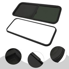 Horizontal Slide Black RV Window Replacement Includes Mounting Ring & Screen picture