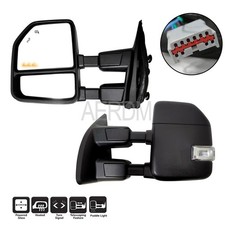 Fit for 1999-2016 Ford Truck Power Heated Black Trailer Towing Mirrors Pair picture