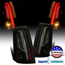 Fits 2003-2007 Cadillac LED Bar CTS Glossy Black Smoke Tail Brake Lights picture