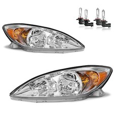 Headlights for 2002-2004 Toyota Camry Chrome Amber Corner Headlamp W/bulbs L+R picture