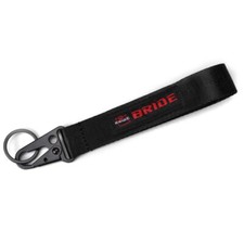 1Pcs JDM BRIDE Racing Black Keychain Metal key Ring Hook Strap Lanyard Nylon picture