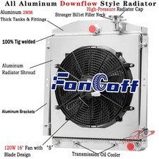 3 Row Radiator Shroud Fan Fit 1948-1954 Chevy GMC Truck 3100 3600 3700 AT CC4854 picture