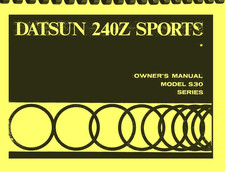 1971 Datsun 240Z Sports S30 OWNER'S MANUAL picture