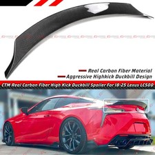 For 18-26 Lexus LC500 CTM Real Carbon Fiber Highkick Duckbill Trunk Spoiler Lid picture