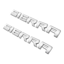 2PC Chrome Black Letter Emblem Badge for Sierra 3D Nameplate Front Door Tailgate picture