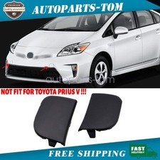 Fit 2012-2015 TOYOTA Prius 2PCS Black Front Bumper Tow Eye Hook Cover Cap picture