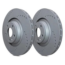 For Volkswagen Passat 06-10 Cross Drilled 1-Piece Rear Brake Rotors picture