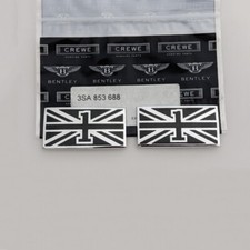 Bentley 6.0T W12 First Edition GT Britain Flag Badge RH#LH SET 3SA853688 picture