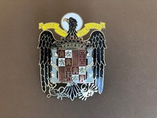 Una Gran De Libre Plus Ultra España Car Grille Enamel Emblem Brass Shield 1960's picture