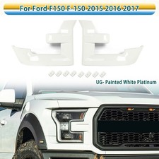 White Platinum Front Grille Trim Headlight Bezel For 2015-2017 Ford F-150 F150 picture
