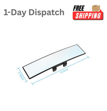 8sanlione 12 Inch Panoramic Car Rearview Mirror White picture