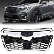 For 2019 2020 2021 Subaru Forester Front Upper Grille Assembly w/Chrome Tirm picture