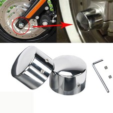 Pair Chrome Front Axle Nut Cover Cap For Harley Touring Trike ROAD KING ELECTRA picture