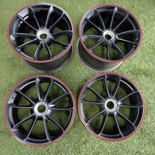OEM 20” Porsche 911 991 GT3 Centerlock Wheels Rims W/ Red Trim Strip 20x9 20x12 picture