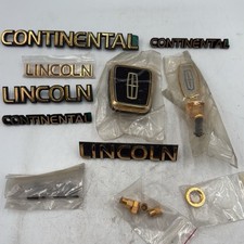 LINCOLN CONTINENTAL Full OEM Emblem Badge Logo Trim Lot Gold Black Vintage NOS picture