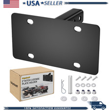 Trailer Hitch License Plate Holder, 2 Receivers, Trucks SUV RV Off-Road, No Dril picture