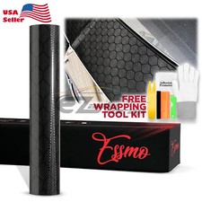 PET Honeycomb Carbon Fiber Gloss Black Hex Car Vehicle Vinyl Wrap Decal Sheet picture