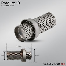 60mm Removable DB Killer Motorcycle Exhaust Muffler Insert Baffle Tube picture