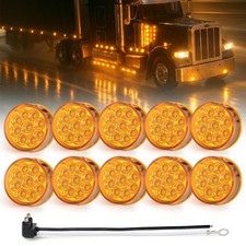 MADCATZ 10Pcs 2 Inch Round Amber LED Side Marker 10 Pcs, (Pack of 10) picture