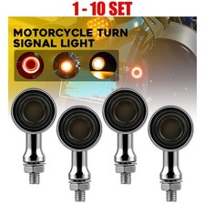 4-40 Chrome Bullet Turn Signal Indicator Amber&Red Lamp Light Blinker Motorcycle picture