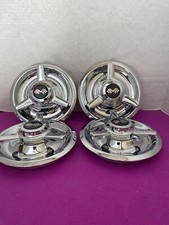 (4) 3 BAR SPINNERS CENTER CAPS FOR CHEVY RALLY WHEELS 7