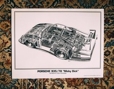 Porsche 935/78 “Moby Dick” Poster - Shin Yoshikawa Motorsport Illustration Art picture