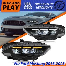 USED LED Headlights For Ford Mustang 2018-2023 Front Lamps Assembly Sequential picture
