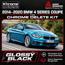 Gloss Black Premium Chrome Delete Vinyl – BMW 4 Series Coupe F32 2014–2020 picture