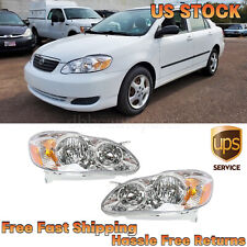 For 03-08 Toyota Corolla Chrome Housing Amber Corner Headlight Replacement Lamps picture