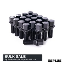 160 Pcs Black M12x1.25 17mm Hex Cone Seat Lug Bolts Bulk 8 Boxes x 20 for Jeep picture