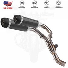 Muffler For Yamaha YZF R1 2009-2014 Motorcycle Exhaust Pipe W/ Mid Link Pipe USA picture