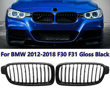 Pair Glossy Black Front Kidney Grille Grill For 12-18 BMW F30 3 series 320i 328i picture