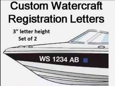 Set of 2 Watercraft Registration Numbers 3
